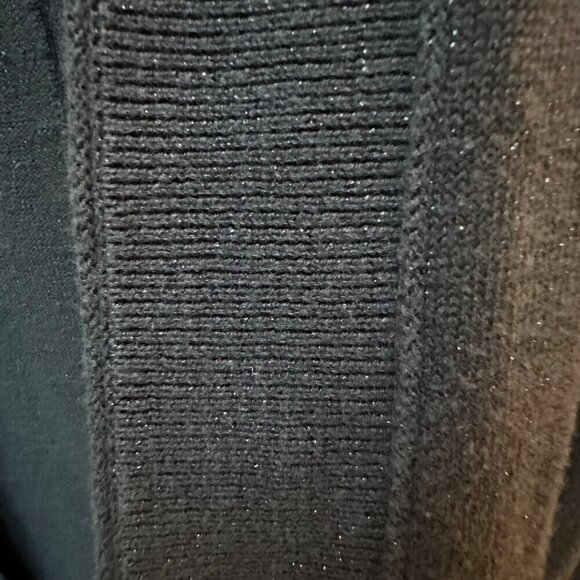 Lilly Pulitzer Micaila Black‎ Metallic Open Front Cardigan Women's Size Large - Picture 6 of 9